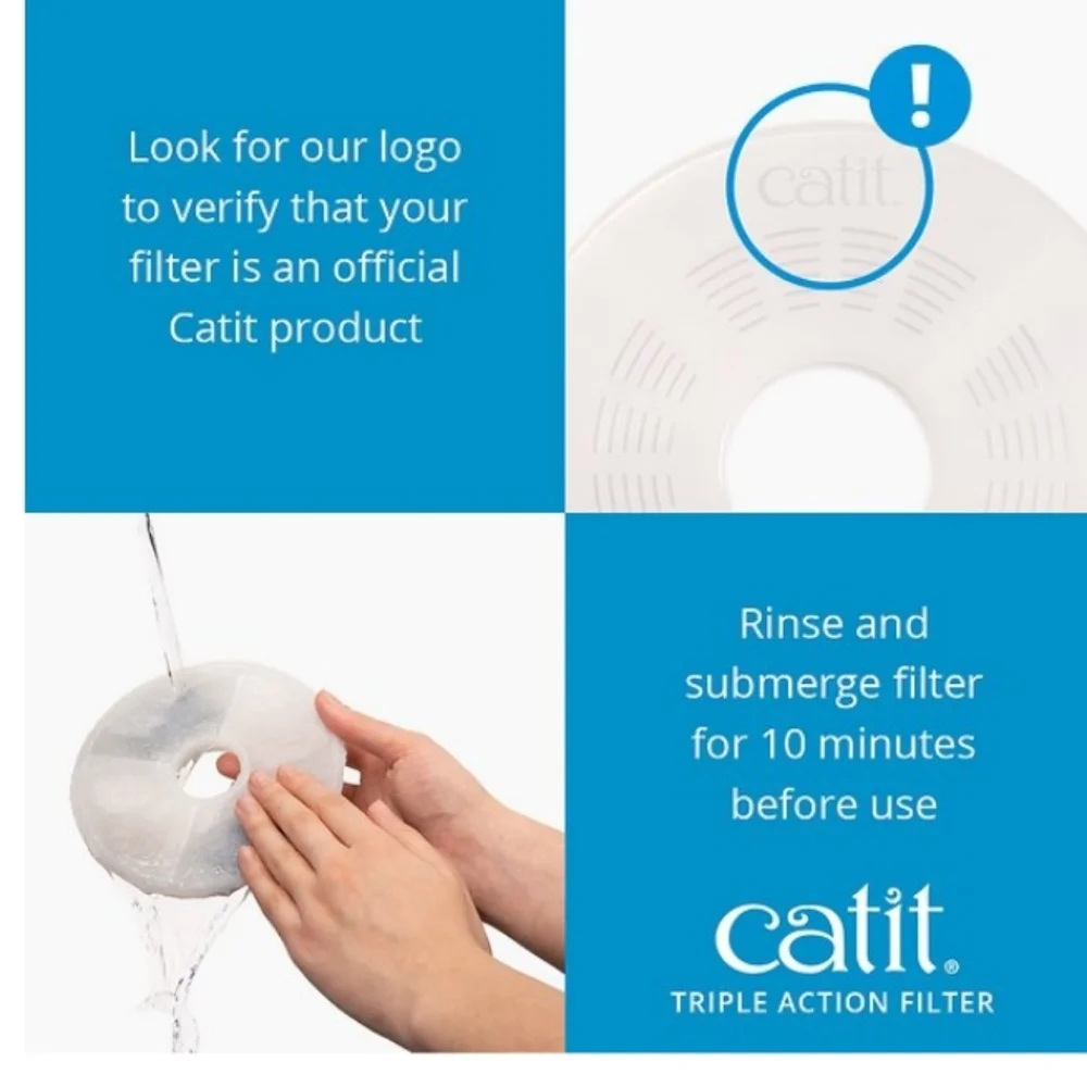 ❤️BUY 5 GET 3 FREE Catit Triple Action Pet Fountain Filter